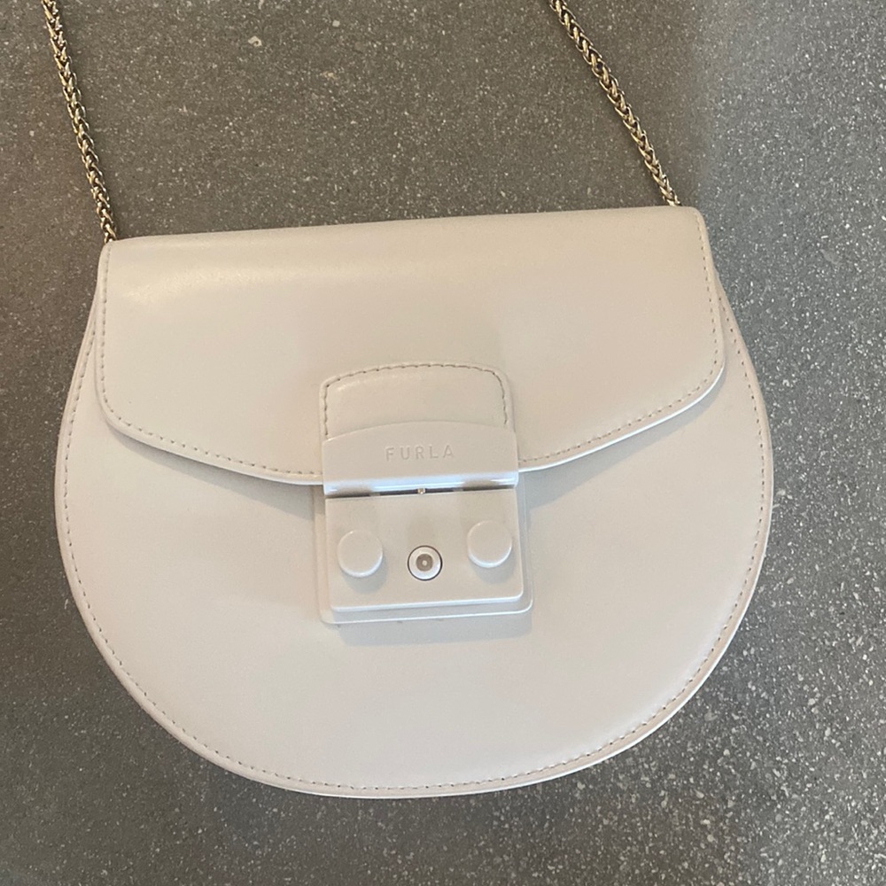 Furla white cross body bag